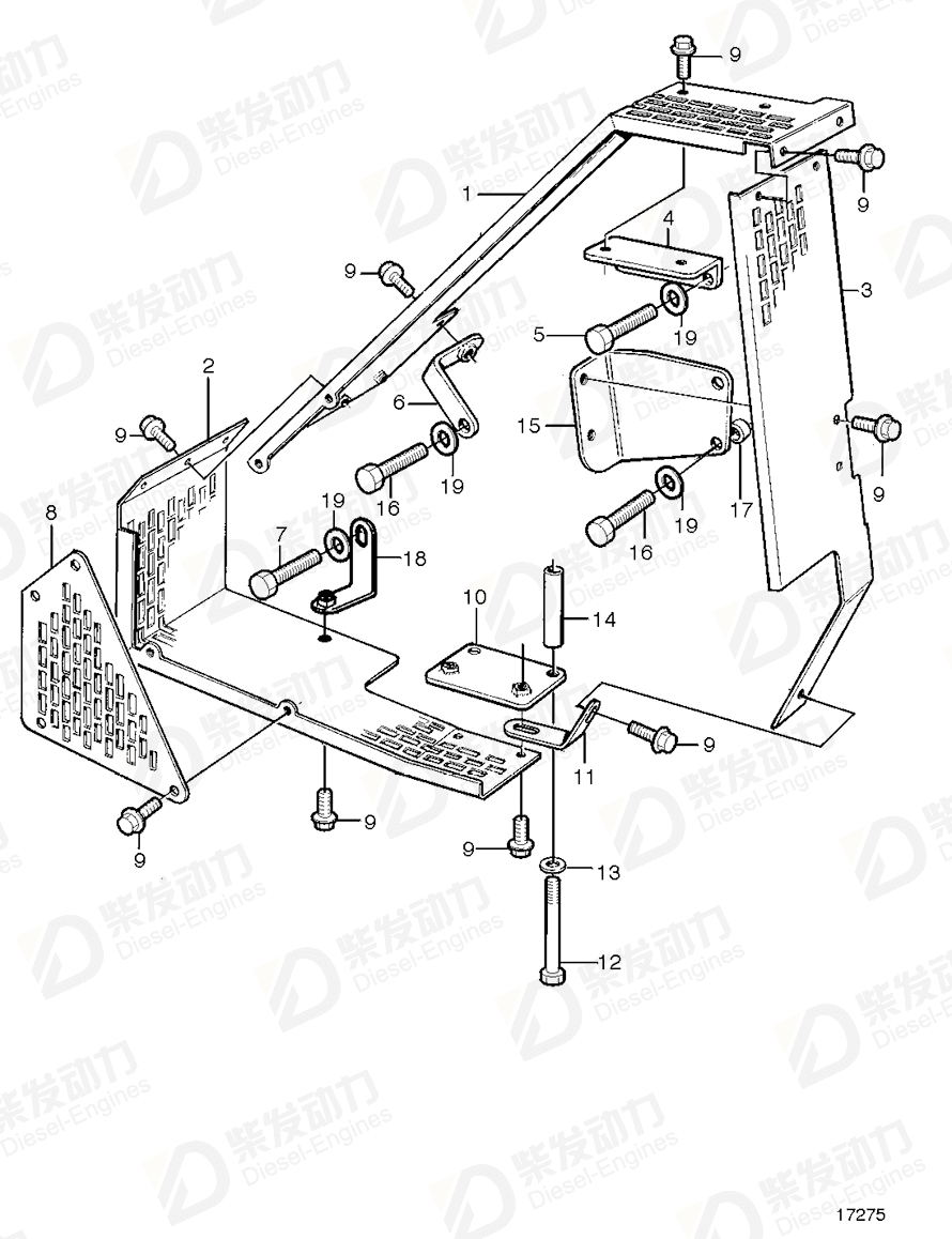 volvo penta Belt protector 3826240 Drawing